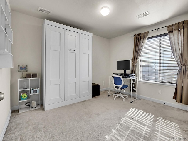 9844 Truckee St, Commerce City, CO 80022 - home office with carpet floors, visible vents, and baseboards