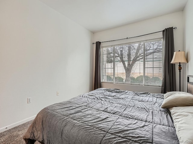 bedroom featuring baseboards and carpet