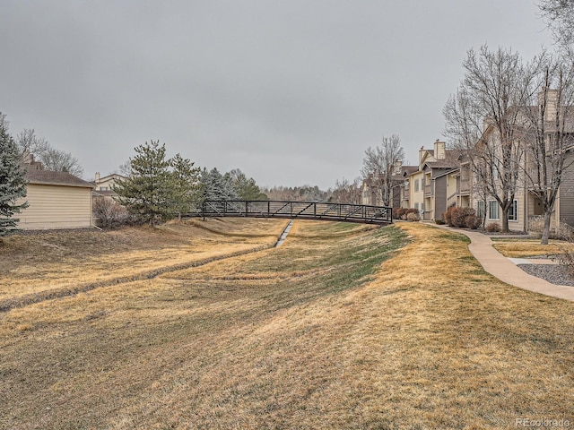 view of yard with fence