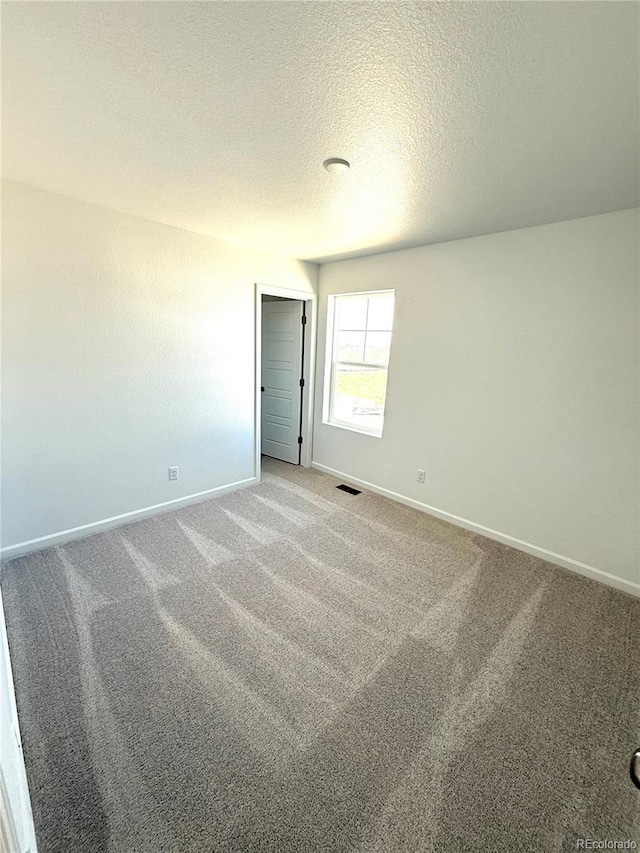 spare room with carpet floors and a textured ceiling