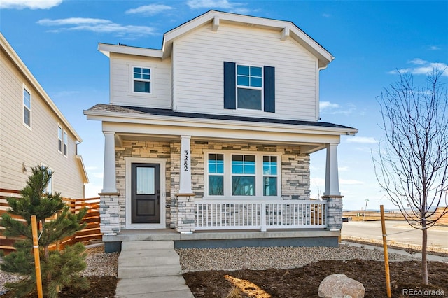 view of front of home with covered porch