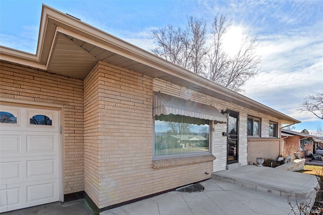 exterior space featuring a garage