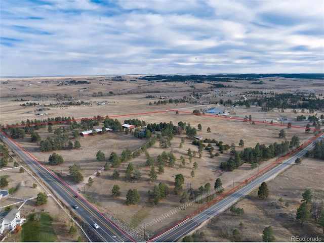 aerial view with a rural view