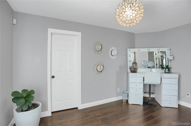 office featuring dark hardwood / wood-style flooring