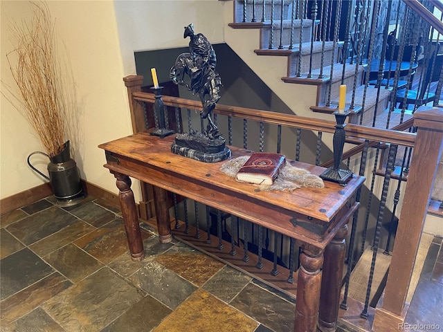 59 Club House Road 1/2Quarter Share D, Breckenridge, CO 80424 - staircase with stone tile flooring and baseboards