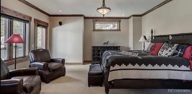 59 Club House Road 1/2Quarter Share D, Breckenridge, CO 80424 - carpeted bedroom with crown molding and baseboards