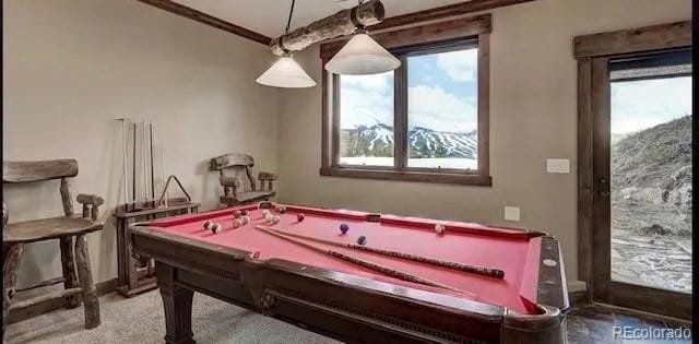 59 Club House Road 1/2Quarter Share D, Breckenridge, CO 80424 - game room with ornamental molding and billiards
