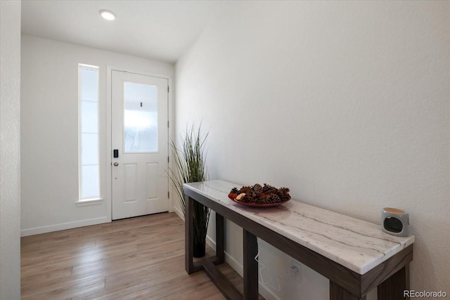 entryway featuring light wood-type flooring