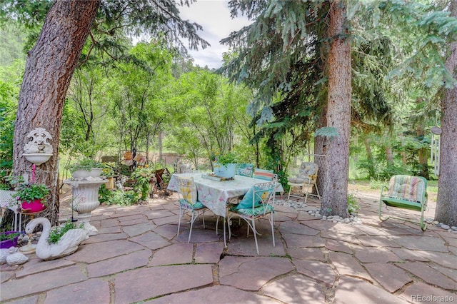 5975 Wellington Rd, Cascade, CO 80809 - view of patio / terrace with outdoor dining space