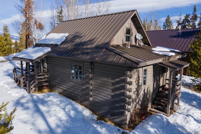 view of snowy exterior