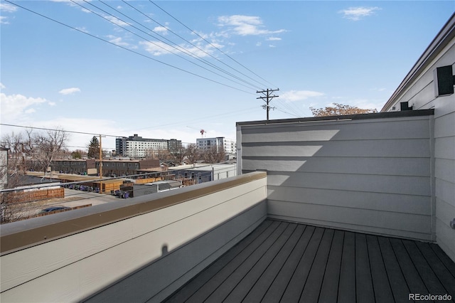 balcony featuring a city view