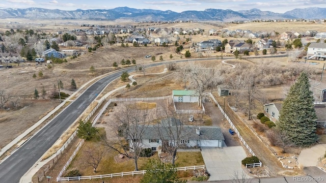 bird's eye view featuring a mountain view