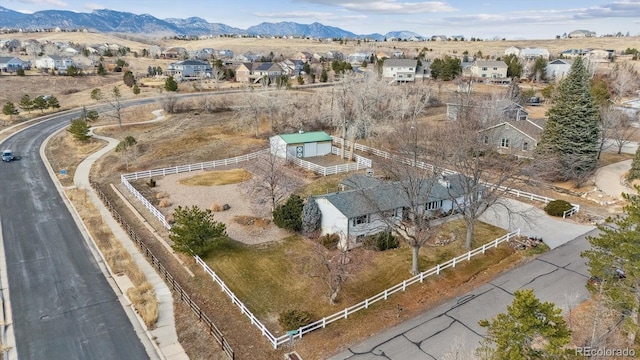 aerial view featuring a mountain view