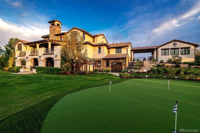 1820 Mallard Dr, Broomfield, CO 80020 - surrounding community featuring a putting green, a yard, and stairway