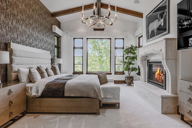 1820 Mallard Dr, Broomfield, CO 80020 - bedroom with a glass covered fireplace and a chandelier