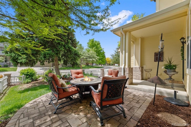 7638 S Hudson Way, Centennial, CO 80122 - view of patio / terrace featuring a fire pit