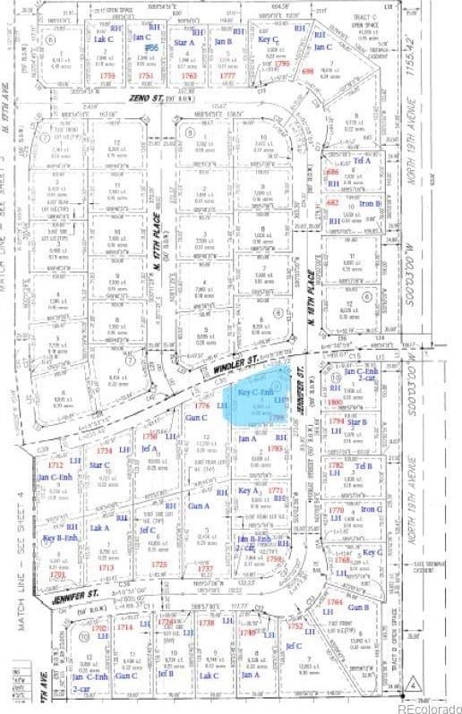 1799 Jennifer St, Brighton, CO 80601 - map showing property parcels