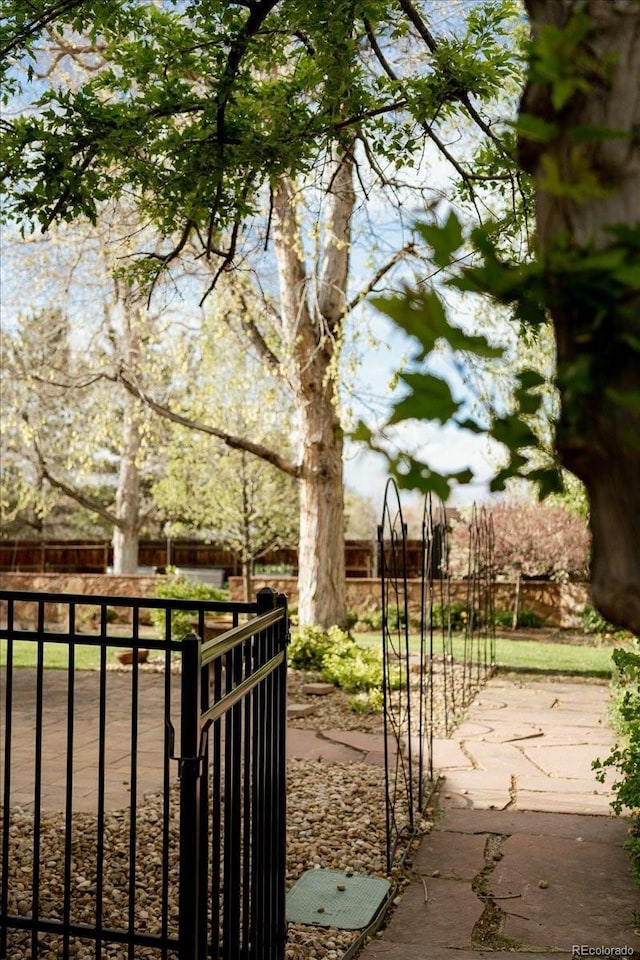 view of gate with fence