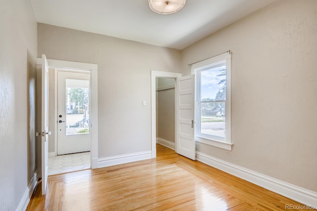 empty room featuring light hardwood / wood-style flooring