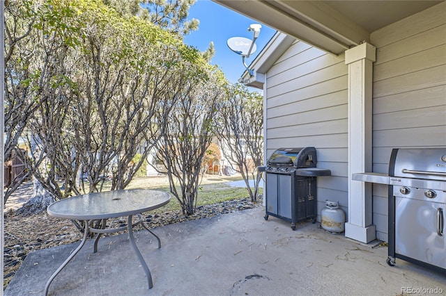 view of patio with area for grilling