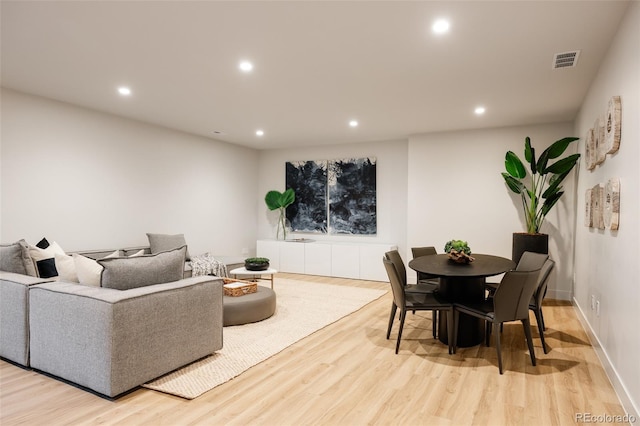 living room featuring light hardwood / wood-style floors