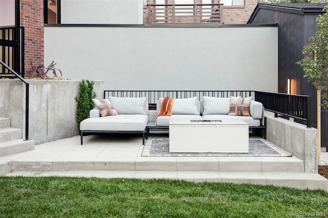 view of patio featuring outdoor lounge area