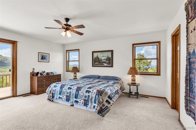 90 Riggs Rd, Westcliffe, CO 81252 - carpeted bedroom featuring access to outside and a ceiling fan