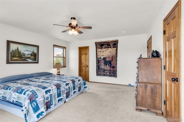 90 Riggs Rd, Westcliffe, CO 81252 - bedroom with light colored carpet and ceiling fan