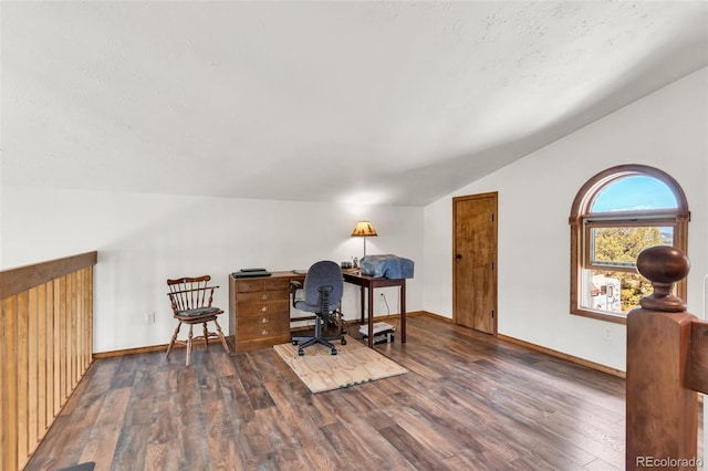90 Riggs Rd, Westcliffe, CO 81252 - office space with vaulted ceiling and wood finished floors