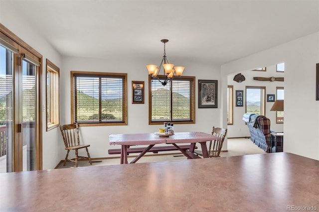 90 Riggs Rd, Westcliffe, CO 81252 - dining room featuring a chandelier
