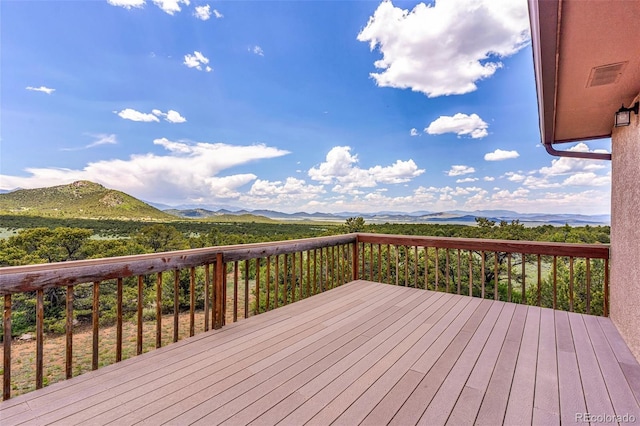 90 Riggs Rd, Westcliffe, CO 81252 - wooden deck featuring a mountain view