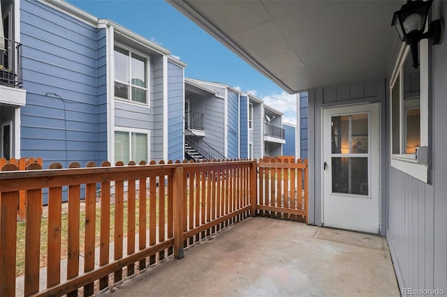 balcony featuring a patio area