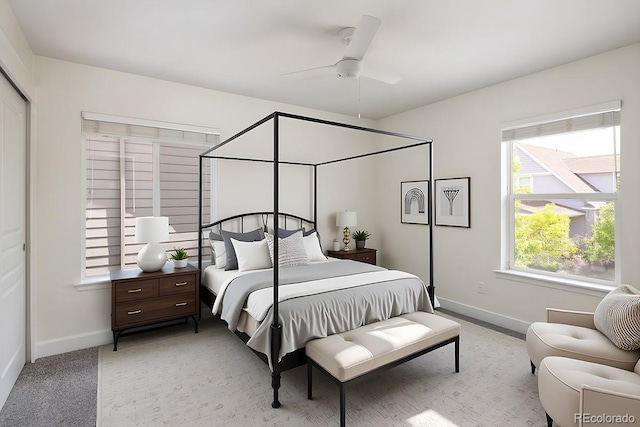 10109 E 28th Ave, Denver, CO 80238 - bedroom with baseboards, carpet, and ceiling fan