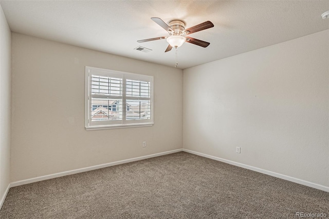 10272 Greenfield Cir, Parker, CO 80134 - spare room featuring carpet, a ceiling fan, baseboards, and a smoke detector