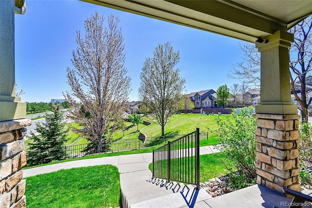 view of yard with a residential view