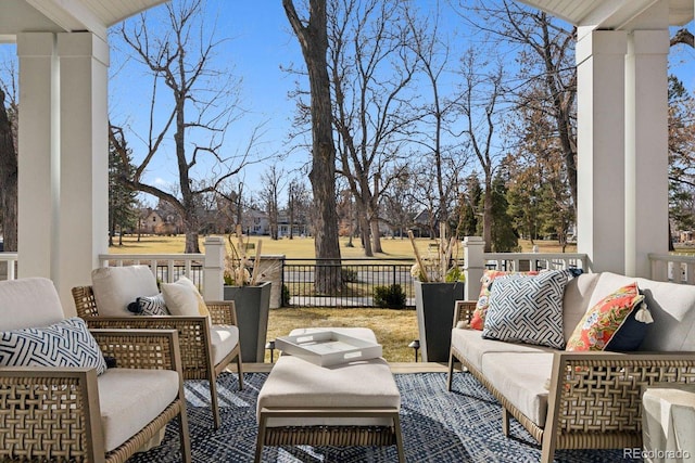 2130 S Milwaukee St, Denver, CO 80210 - view of patio / terrace featuring outdoor lounge area and fence