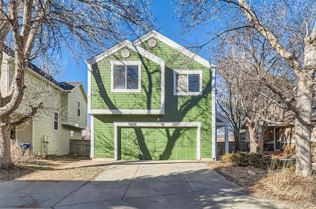 view of front of home with a garage