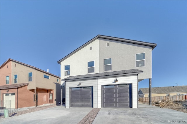 exterior space featuring a garage