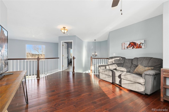 living room featuring dark hardwood / wood-style flooring