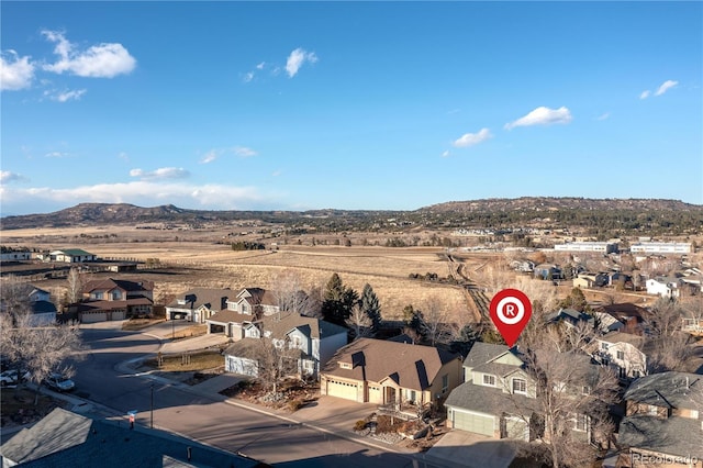 aerial view featuring a mountain view