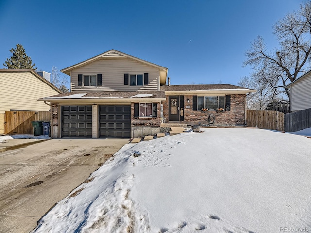 view of front of home with a garage