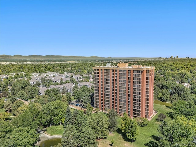 aerial view featuring a mountain view