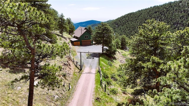 6066 Crawford Gulch Rd, Golden, CO 80403 - view of subject property featuring a forest and a mountain backdrop