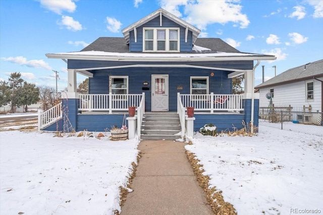 bungalow featuring a porch