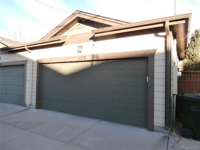 view of garage