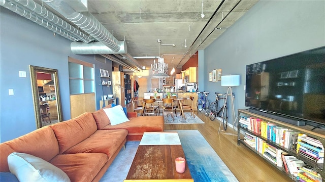 living room featuring light hardwood / wood-style floors