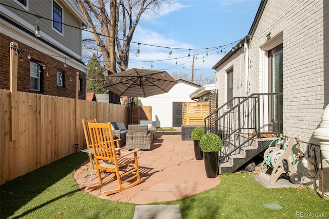 view of patio / terrace with fence