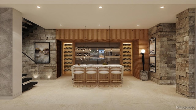 wine room with indoor bar