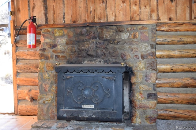 room details with a fireplace