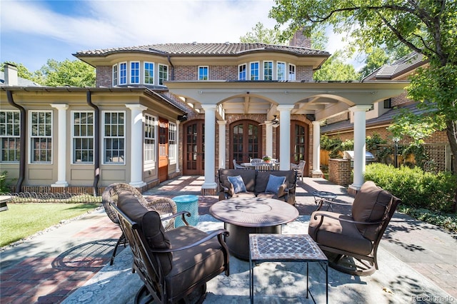 view of patio / terrace with french doors